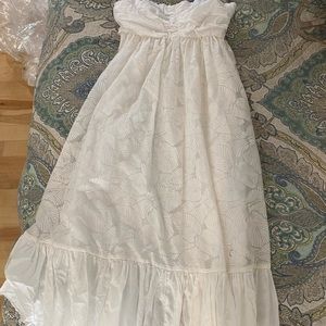 White strapless summer dress